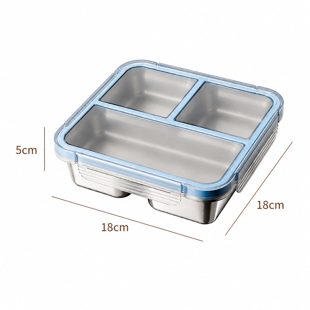304 Stainless Steel Fresh-Keeping Box, Compartmentalized Lunch Box, Odor-Proof Sealed Box, Bento Box, Snack Box, Four-Compartment Weight Loss Meal Box