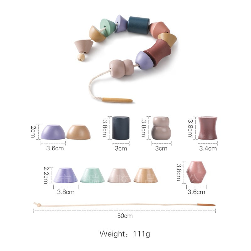 Children's Solid Wood Stacking Music Early Education Cognitive Toys Ins Wind Building Wood Animal Stacking Balance Beam Educational Toys