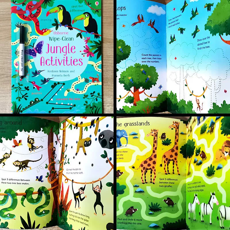 Erasable and reusable English learning workbook