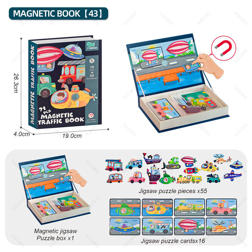 <best selling in north america> Diy puzzle magnetic puzzle book amazon baby and young children magnetic stick early education toy gift