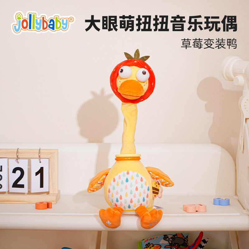 Explosions Jollybaby Rereading Duck Baby Early Education Singing Learn to Talk Twisted Neck Duck Baby Soothing Plush Toy