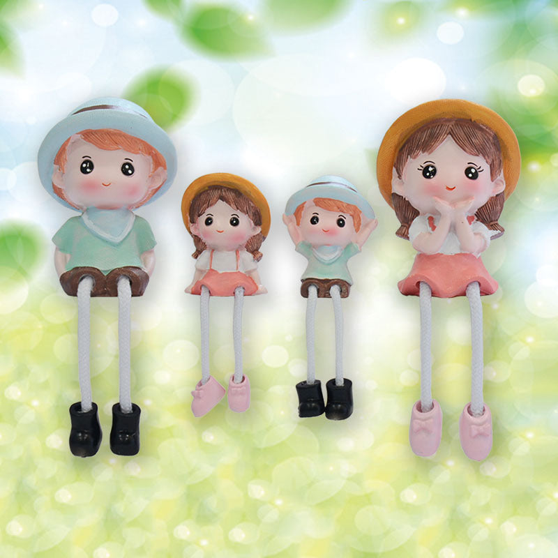 Cross-border couple hanging feet doll home decoration resin crafts decoration four family gift girlfriends Qixi