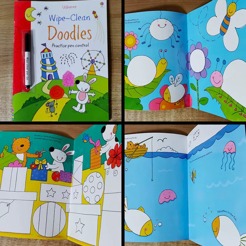 Erasable and reusable English learning workbook
