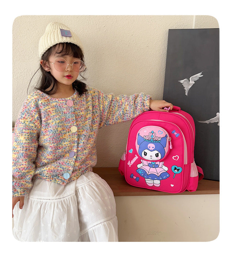 2024 New Sanrio Kuromi Cute Student School Bag Cartoon 3d Stereo Kindergarten Backpack Children's Travel Bag Gift - Baby's