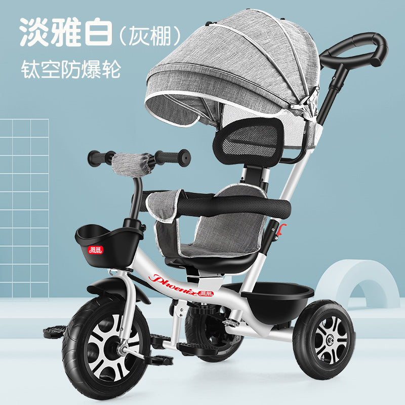 Phoenix Baby Three-wheel Bicycle Foldableable Stroller Baby Can Lie down and Sit 1-3-6 Years Old Bicycle
