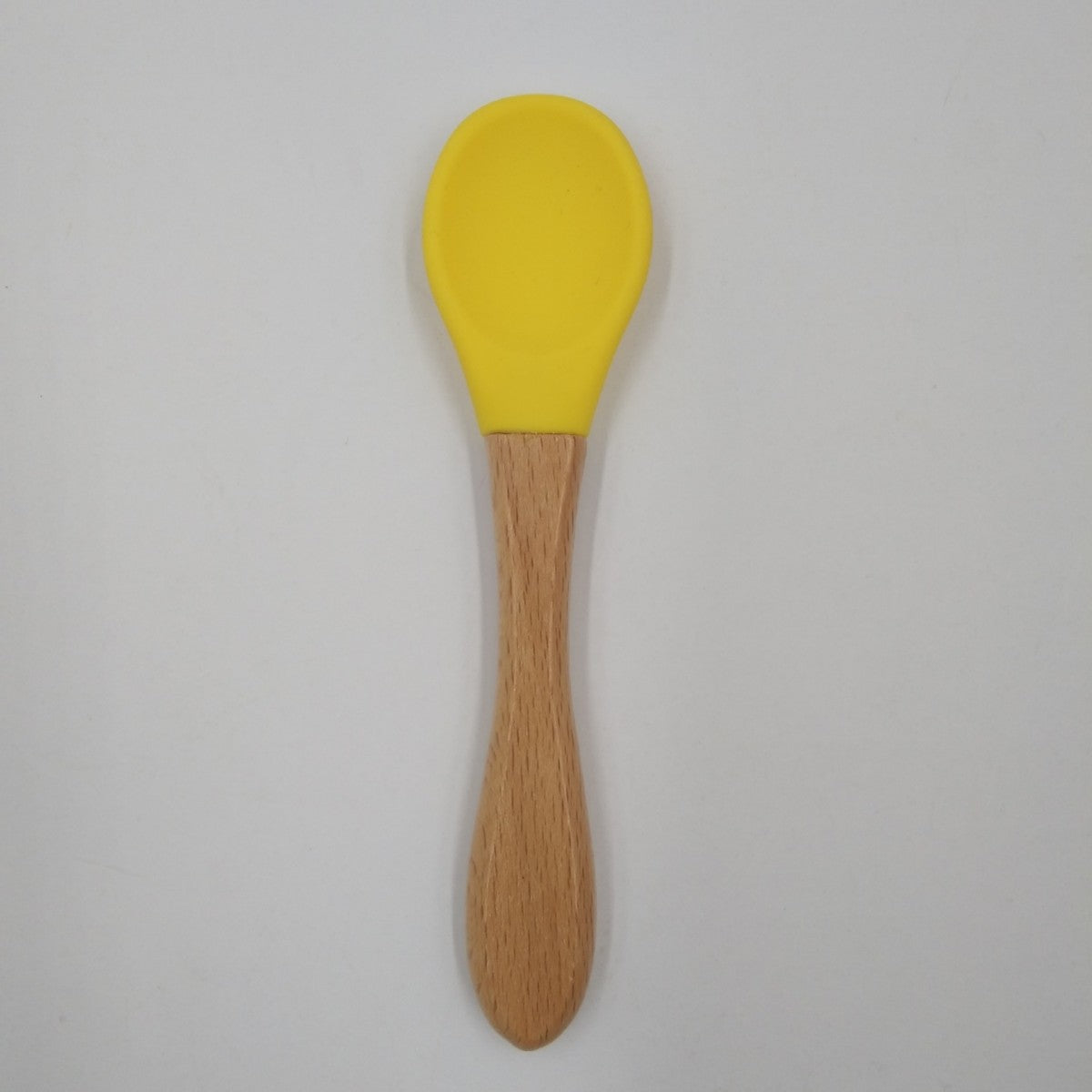 Manufacturer Aliexpress Cross-Border Ready-Stock Children's Eating Training Spoon Wooden Handle Fork Silicone Soft Spoon Silicone Wood Combination