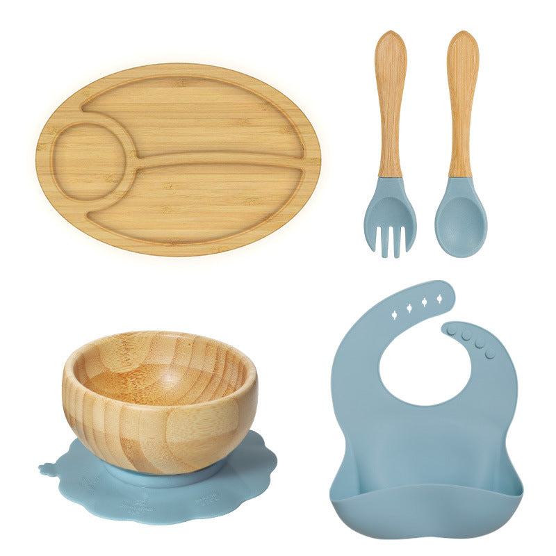 Wooden Children's Supplementary Food Plate Creative Cartoon Dinner Plate for Kindergarten Baby's Bamboo and Wooden Plate Baby Suction Disc Bowl