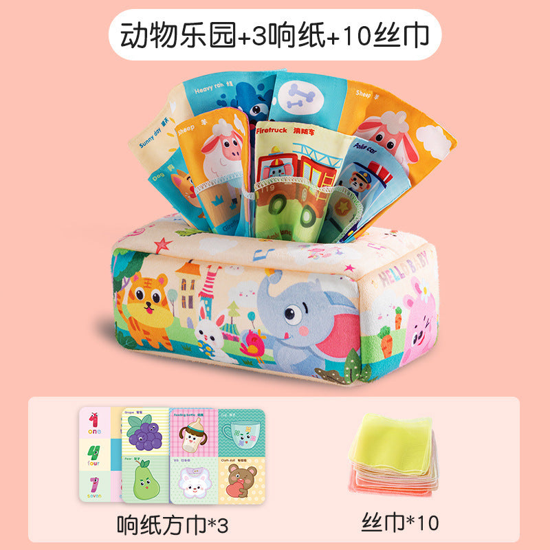 Tissue Paper Toy for Babies 0-1 Years Old, Chewable Cloth Book, Fun for Babies over 6 Months, Tearable Book for Babies