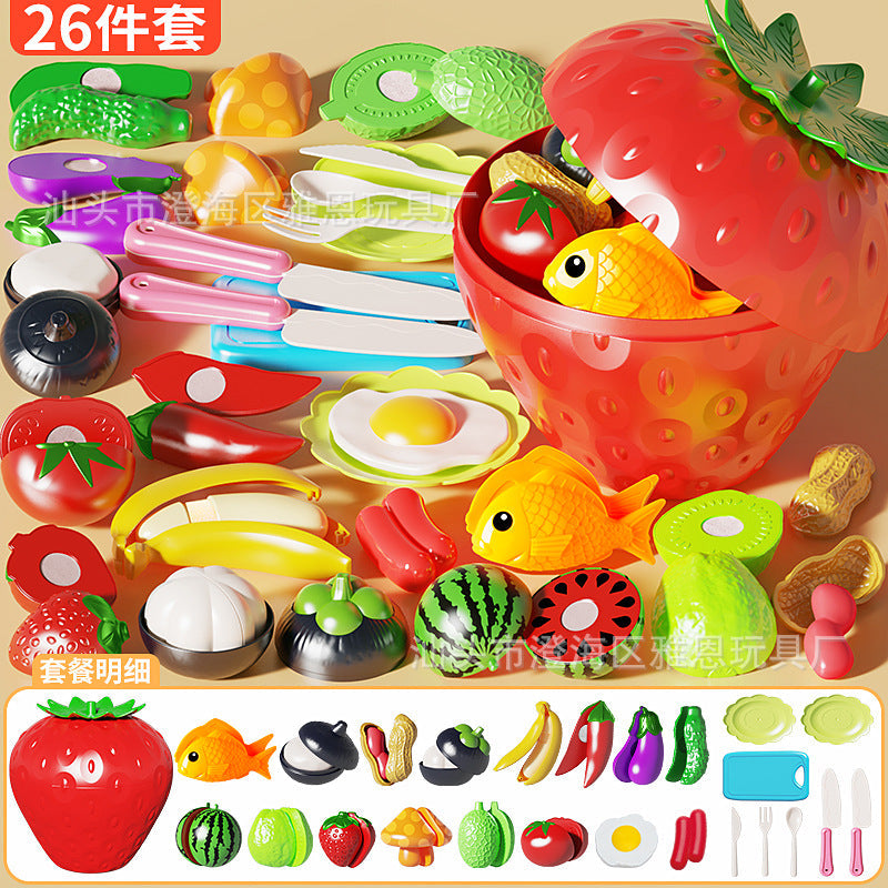 Cutting and Chewing Toy Vegetable Simulation for Children, Peelable Large Fruit for Babies and Toddlers to Chew on