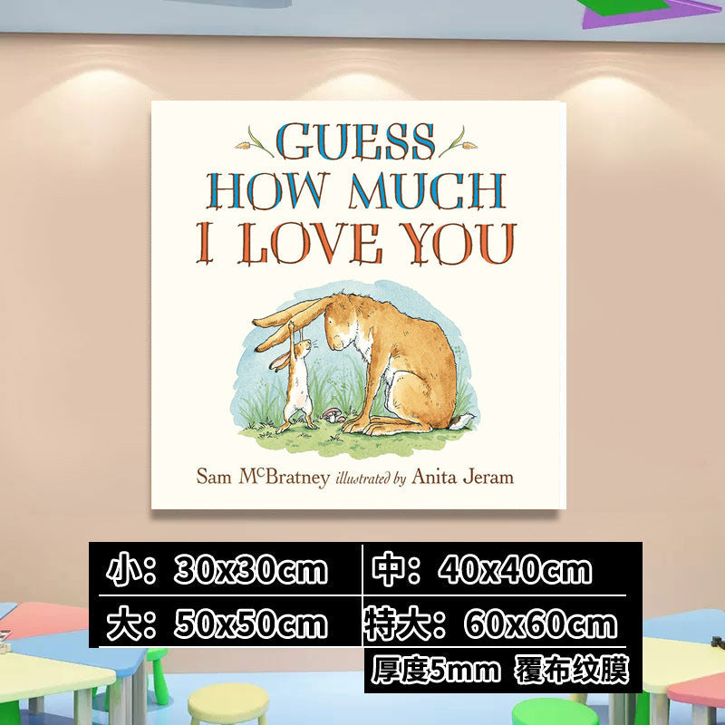 English Classroom Picture Book Library Decoration Kindergarten Corridor Staircase Wall Decoration Hanging Paintings Reading Area Cultural Wall Stickers