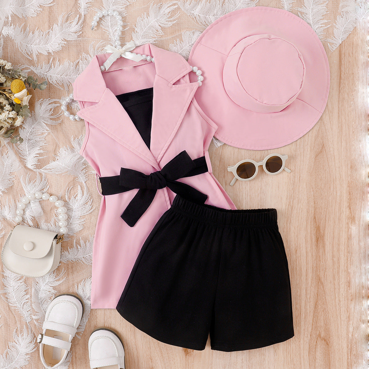 Girls 4 Piece Suspender Suit Set Bangladesh | Stylish Kids Outfit