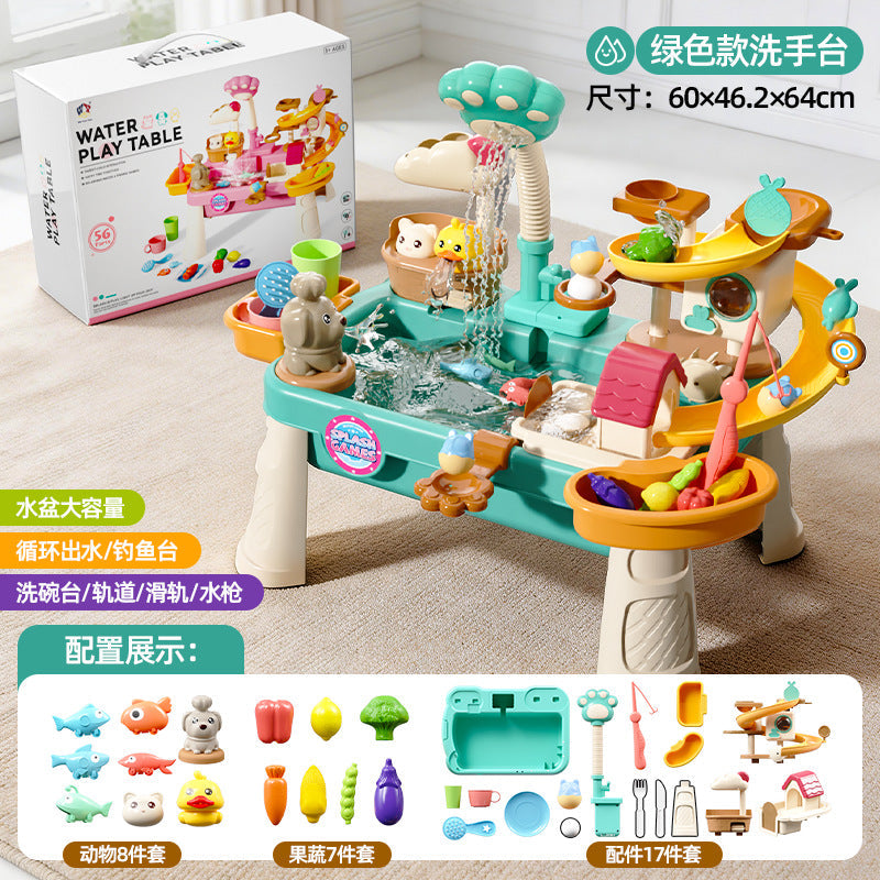Children's Multifunctional Dishwasher Electric Circulating Water Play Table for Boys and Girls, Parent-Child Interactive Toy