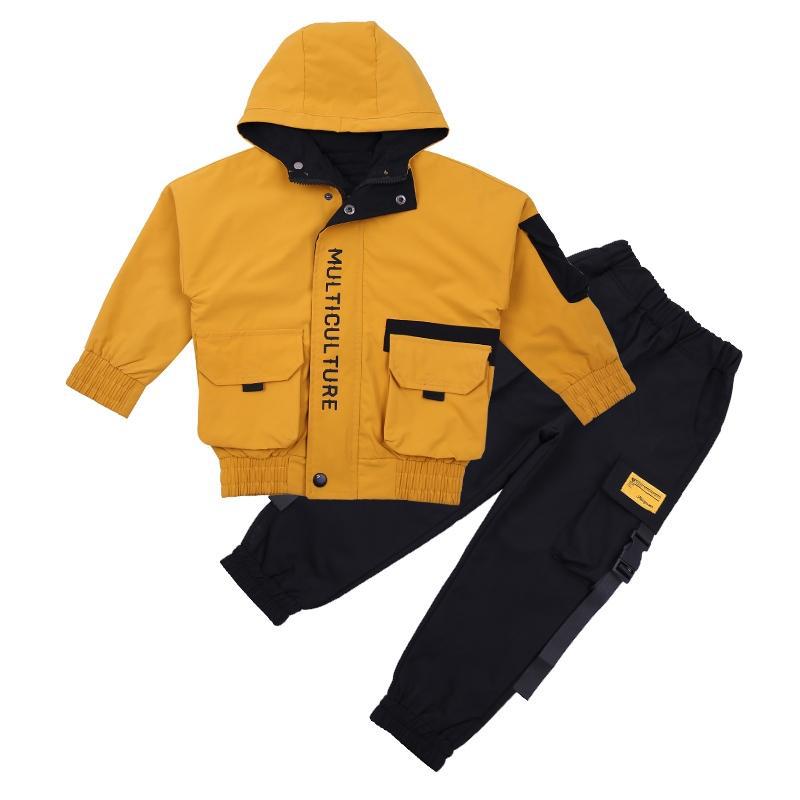 Boys' Autumn Outfit Set 2026 New Style Spring Autumn Winter Children's Pants and Jacket Trendy