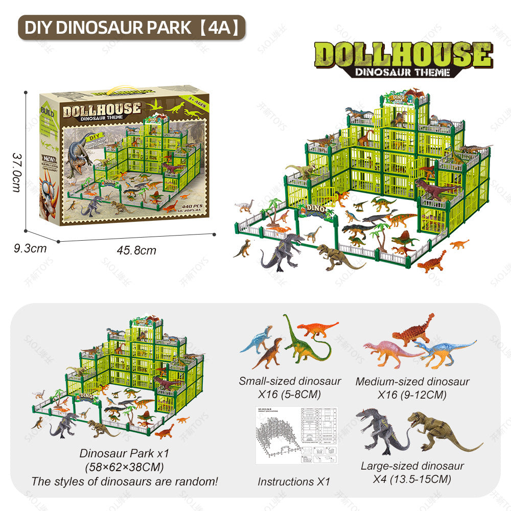 <Portable Gift Box>Diy Dinosaur Villa Assembling Toy Amazon Boys Educational Toy Gift 3-8 Years Old