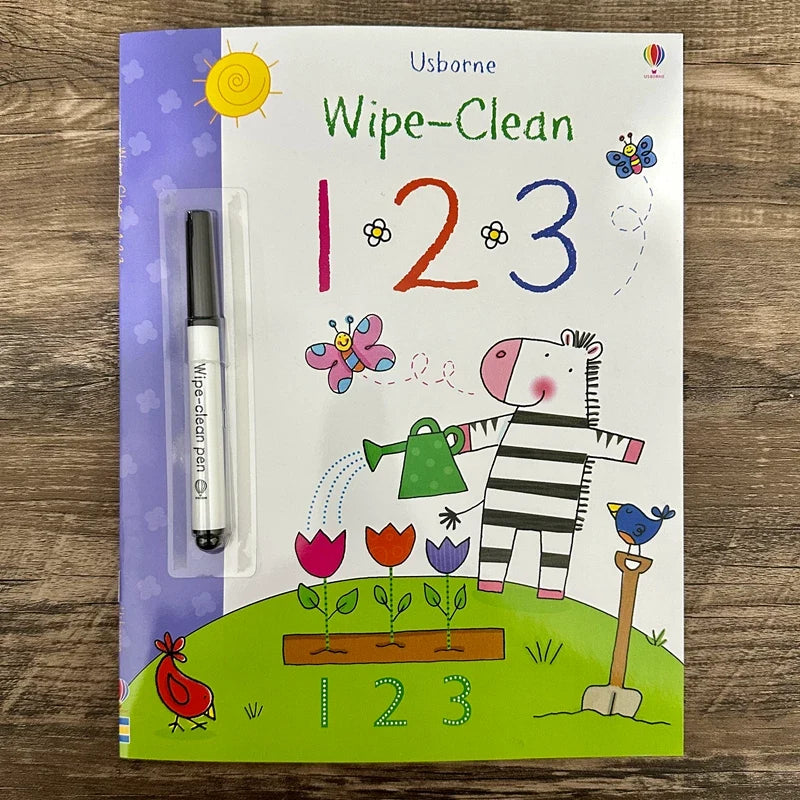 童趣萌萌家 New Arrival Kids’ Fun Preschool-to-Primary Number & English Learning Wipe-Clean Activity Book (Multiple Styles)