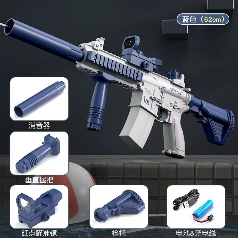 Cross-border electric M416 water gun continuous charging water spray water large capacity men and girls hand-held outdoor summer toys