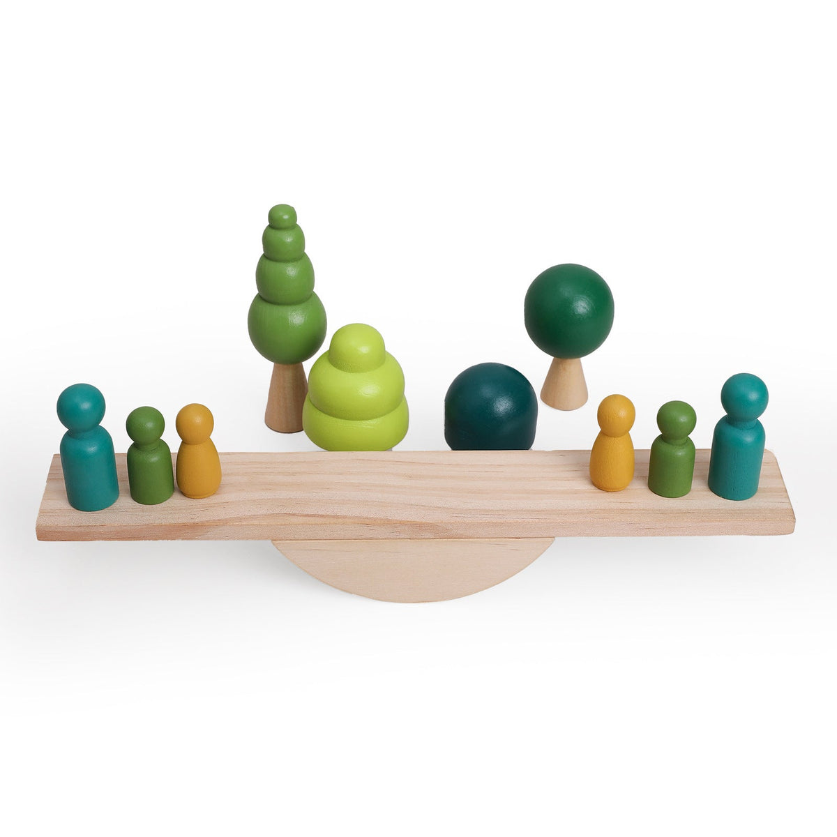 Baby puzzle multifunctional early education wooden hands-on brain toy rope color cognitive stacking seesaw toy