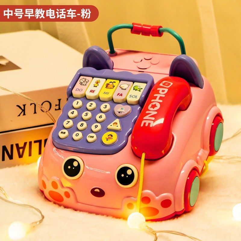 Baby Large Multi-Functional Telephone Cartoon Telephone Car Educational Toy 0-3 Kidsren Early Education Enlightenment Learning Machine