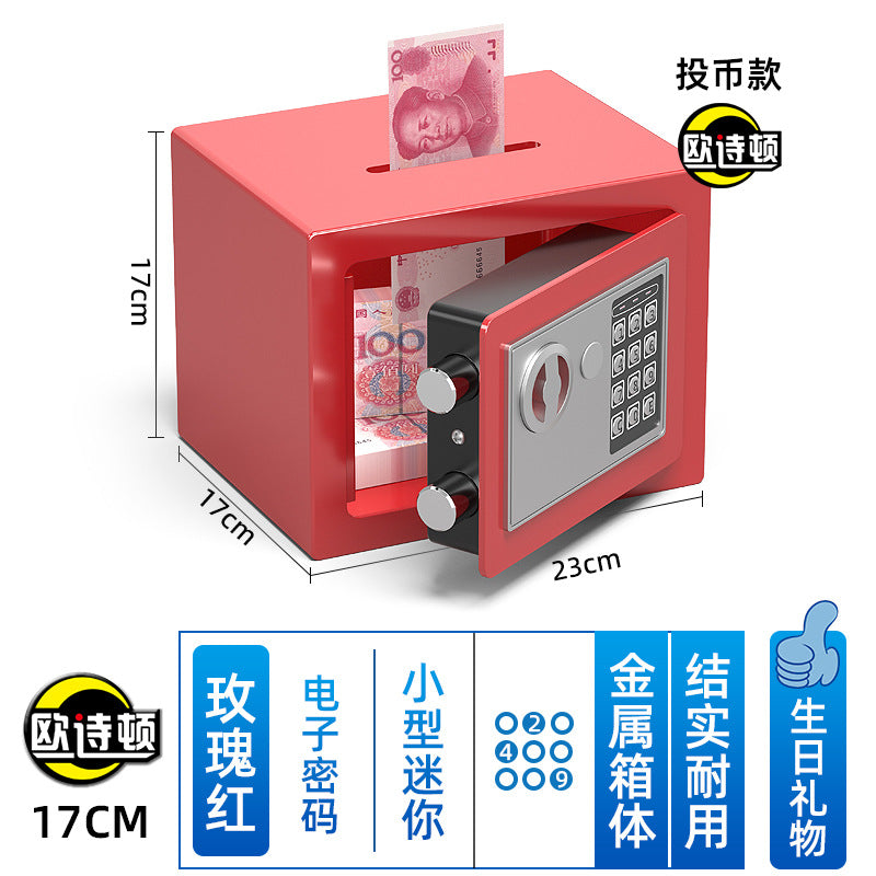 Metal Piggy Bank Safe Home Safe Mini Small Kidsren's Password Anti-theft Piggy Bank Birthday Gift