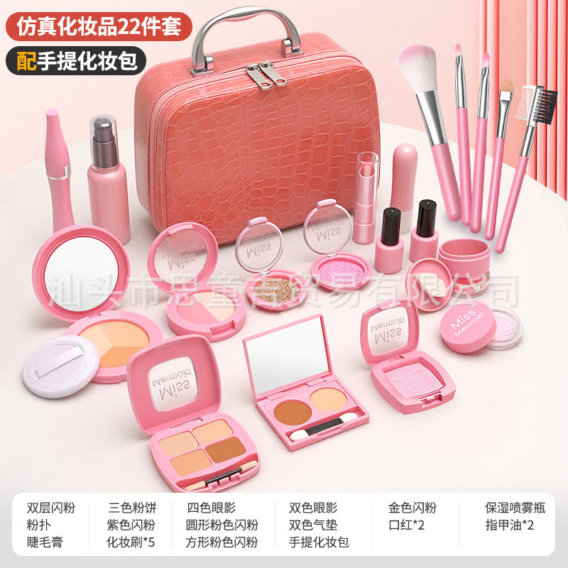 Trendy Children's Pretend Play Makeup Set(not for use) Princess Bag Toy Gift for Girls