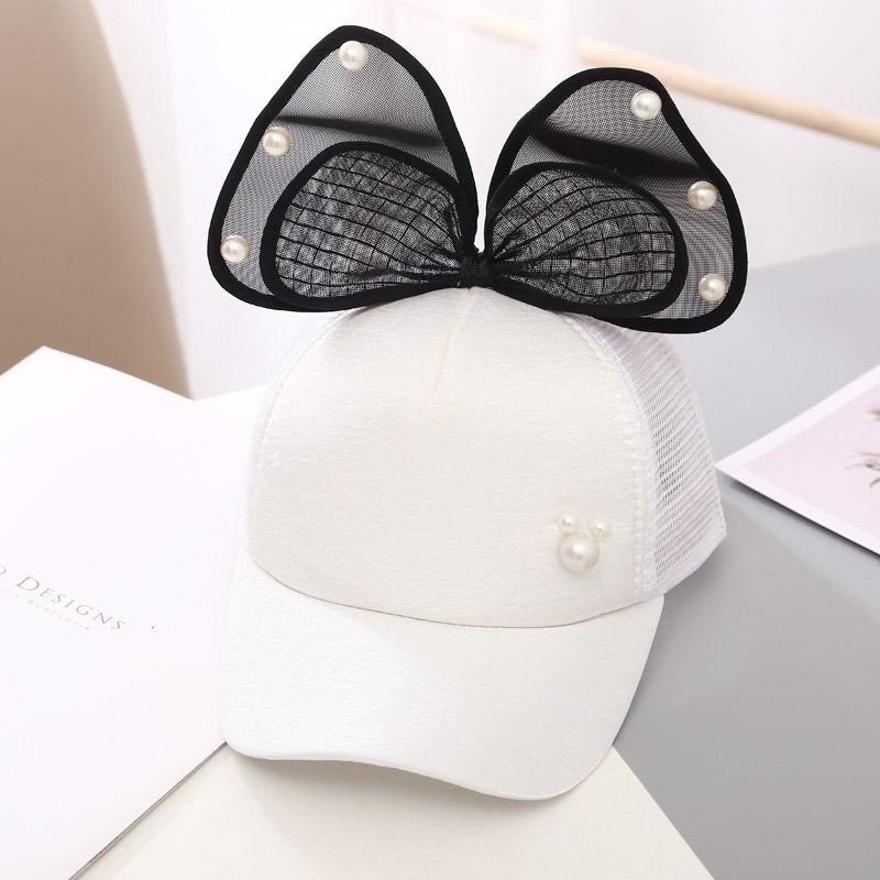 Hat Baby Baseball Cap Breathable Mesh Sun Hat Sun Protection Bowknot Peaked Cap Summer Sun Protection Sun Hat
