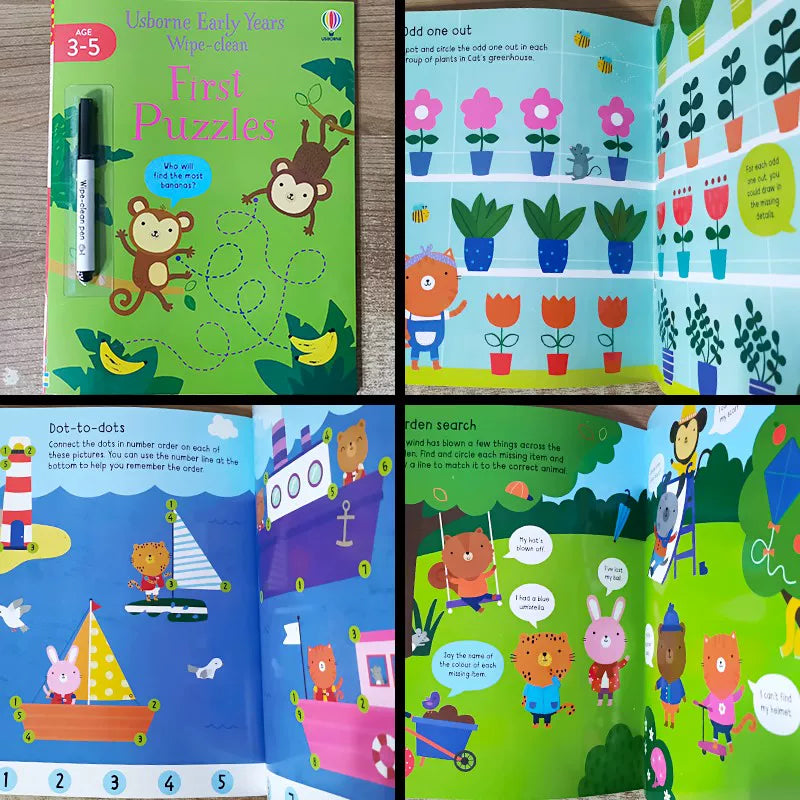 Erasable and reusable English learning workbook