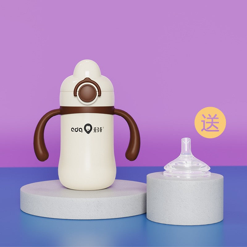 Aidoqi Baby Thermos Stainless Steel Insulation Bottle Multi-use Children's Bottle Learning to Drink Sipper Cup Maternal and Infant Supplies