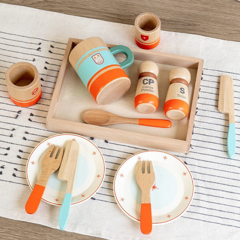 Children's Food Toy Set Baby Household Wooden Cutting Knife and Cutting Board Combination Tool Kitchen Tableware Toy