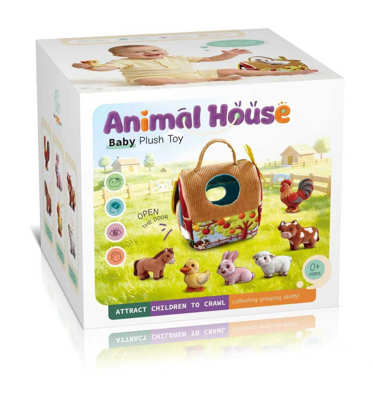 New Cross-Border Release Mini Farmhouse Plush Toy for Infants, Baby Hand-Eye Coordination & Sensory Development Educational Play
