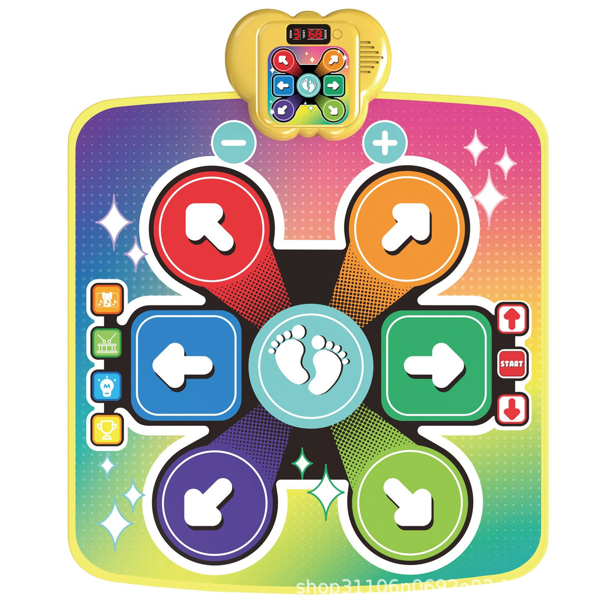 Cross-Border New Model Bluetooth Light-Up Children's Dance Mat, Home-Use Foot-Operated Music Mat, Baby Outdoor Exercise Early Education Toy