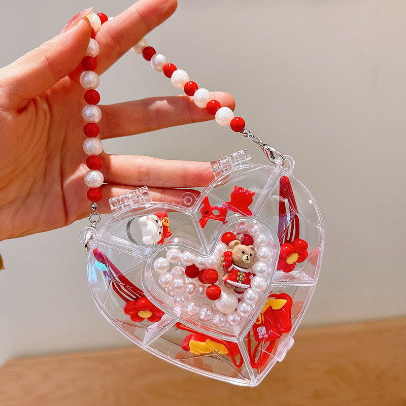 Children's jewelry baby cartoon cute fruit pendant bracelet suit birthday gift box in stock wholesale
