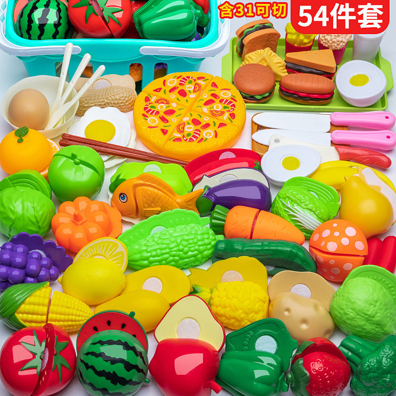Cutting and Chewing Toy Vegetable Simulation for Children, Peelable Large Fruit for Babies and Toddlers to Chew on
