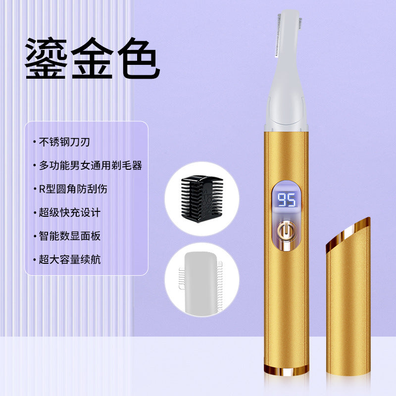 New Electric Eyebrow Trimmer for Women, Safe Shaver, Washable, Smart Digital Display, Electric Eyebrow Trimmer