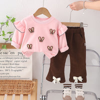 Girls' Autumn Clothing 2026 New Stylish Fashionable Set Children's Spring and Autumn Cartoon Sweatshirt Baby Early Spring Two-Piece Set