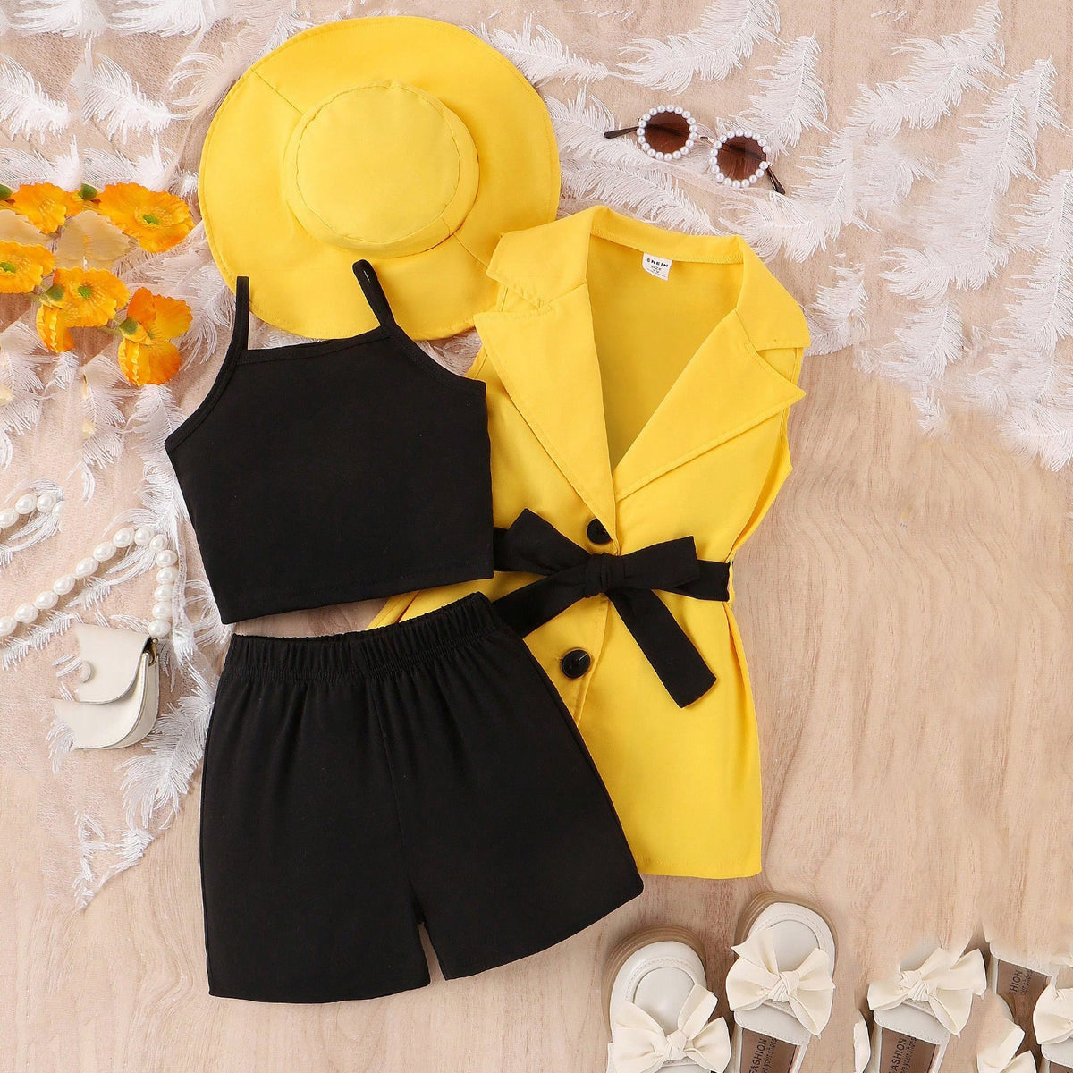 Girls 4 Piece Suspender Suit Set Bangladesh | Stylish Kids Outfit