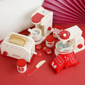Manufacturer supplies wooden white bread makers, coffee makers, mixers, and simulated kitchen utensils for parents and children.