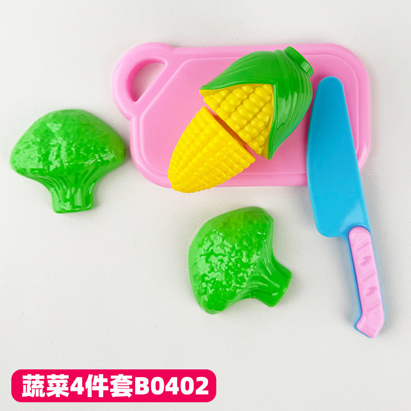 Cross-border Children's Play-house Simulation Vegetables and Fruits Cutting Music Girls Cooking Kitchenware Educational Kitchen Toy suit
