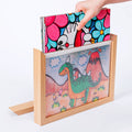 Quick-release picture frame for storage and display of children's paintings; magnetic mounting