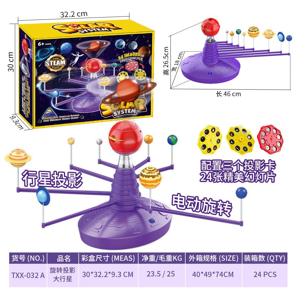 Solar System Eight Planets Model 3D Projection Electric Toy Children's Early Education Educational Learning Science diy Teaching Aid