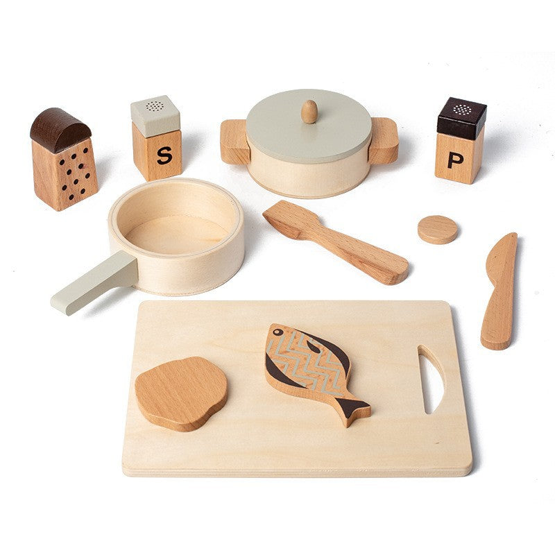 Children's Food Toy Set Baby Household Wooden Cutting Knife and Cutting Board Combination Tool Kitchen Tableware Toy