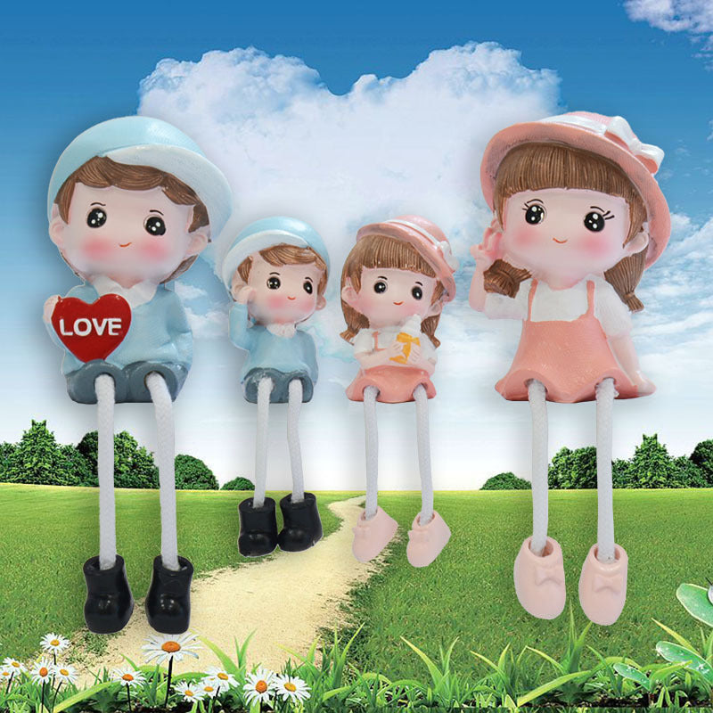 Cross-border couple hanging feet doll home decoration resin crafts decoration four family gift girlfriends Qixi