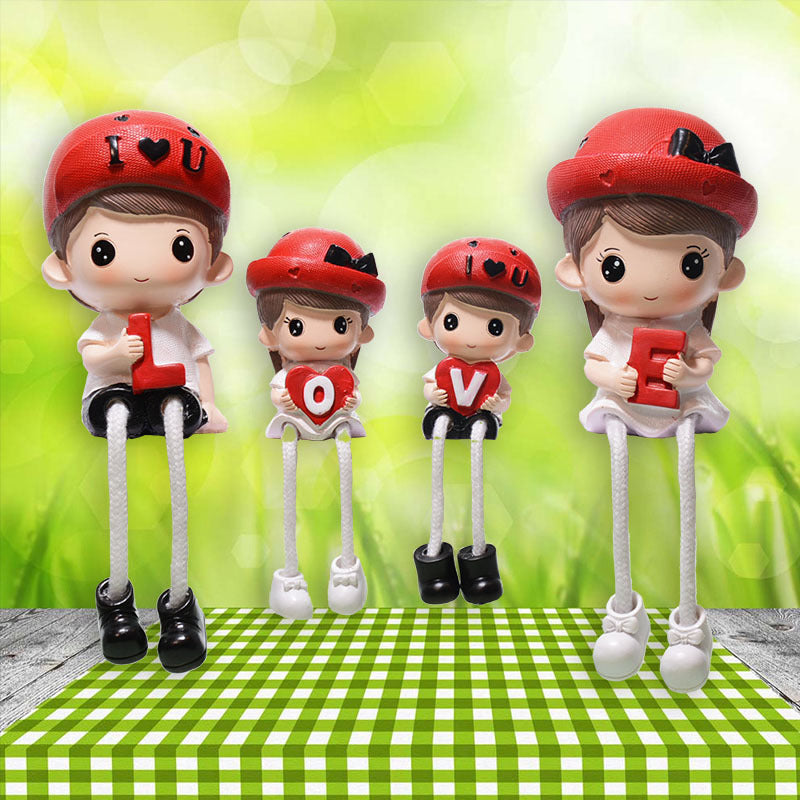 Cross-border couple hanging feet doll home decoration resin crafts decoration four family gift girlfriends Qixi