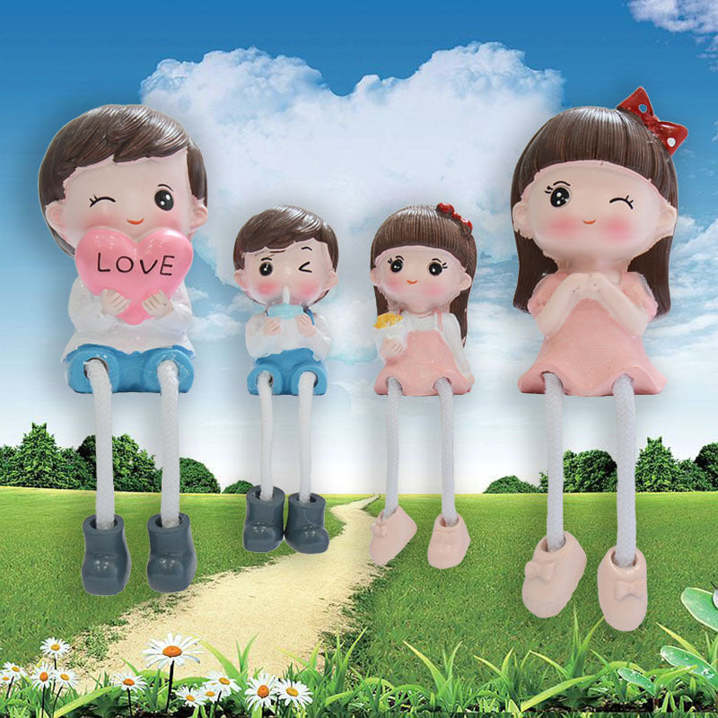 Cross-border couple hanging feet doll home decoration resin crafts decoration four family gift girlfriends Qixi