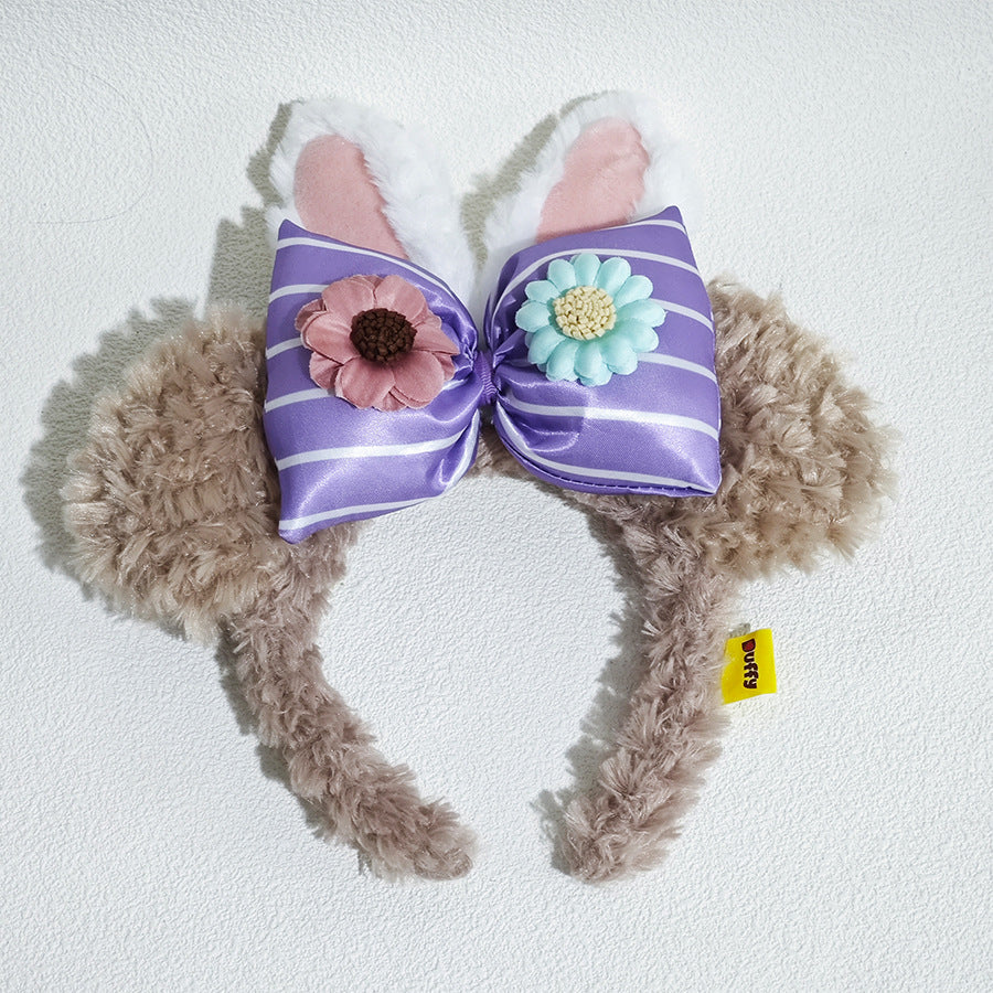 Cute Rabbit Hair Band Hair Accessories Hair Accessories Cartoon Rabbit Ears Wash Face Hair Stamp Korean Plush Headband Wholesale Hair Band