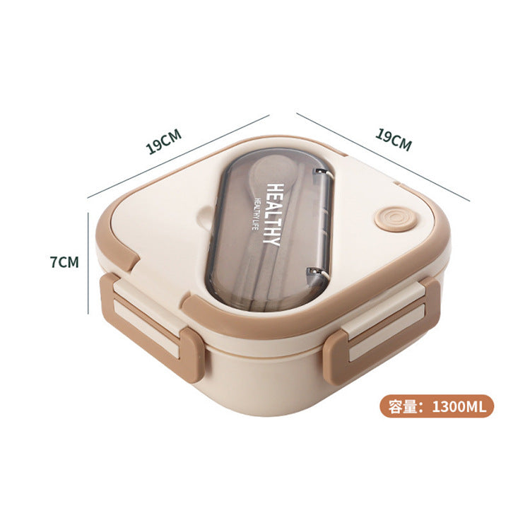 Square plastic lunch box takeaway lunch box compartment student lunch box portable office worker microwave oven gift