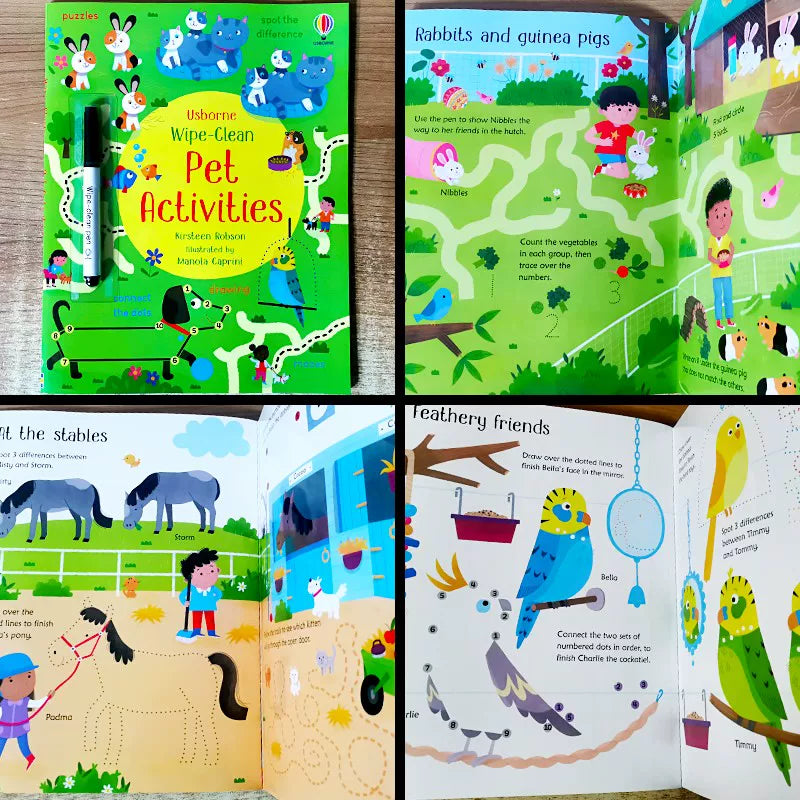 Erasable and reusable English learning workbook
