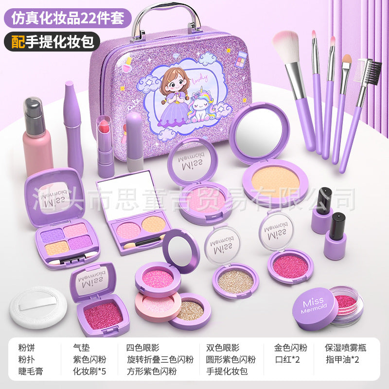 Trendy Children's Pretend Play Makeup Set(not for use) Princess Bag Toy Gift for Girls