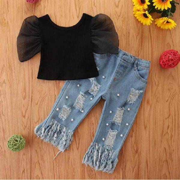 Girls Western Dress Set Bangladesh - Cotton Casual Fashion Set for Kids