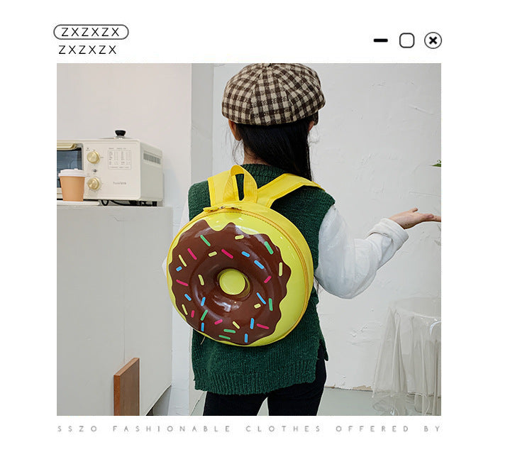 Cartoon Kids Backpack Cute Donut Eggshell | Baby's World Bangladesh