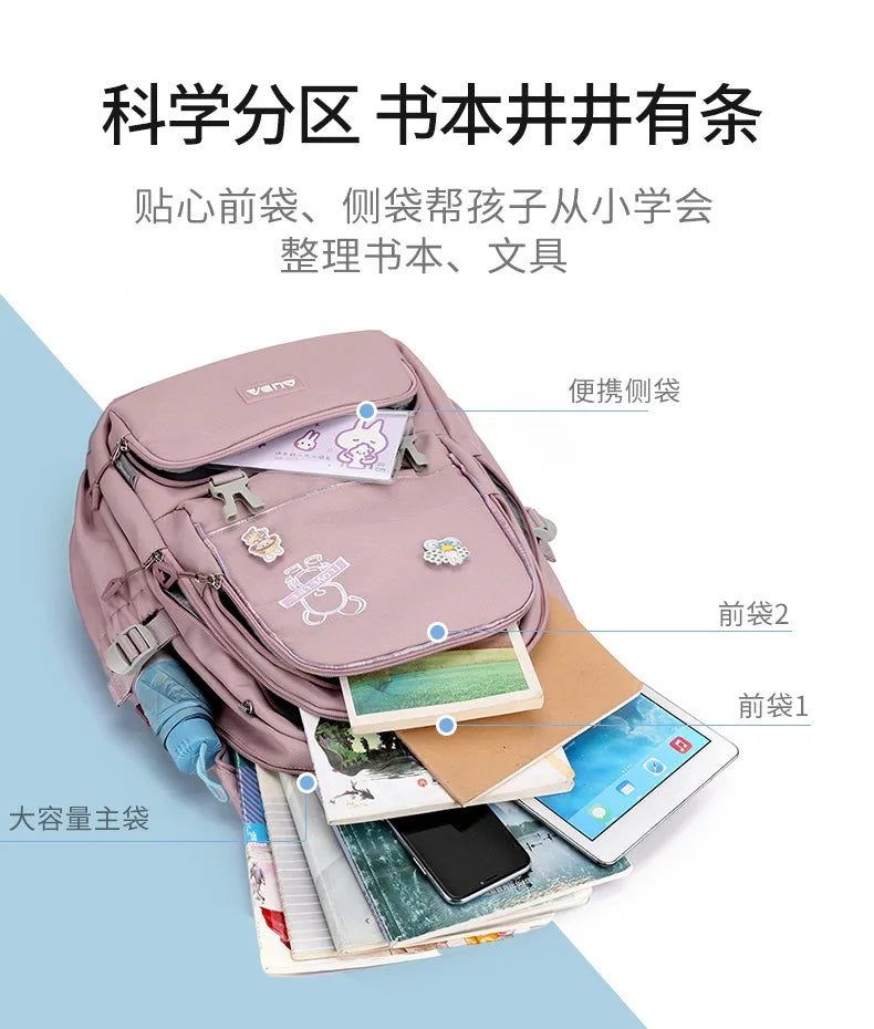 Children School Bags For Girls Large Schoolbag Kawaii Primary School Backpack Kids Book Bag Waterproof Laptop Travel